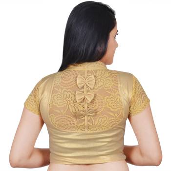 Multicolor Plain Lycra Cotton Stitched Blouse 5