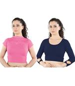 Multicolor Plain Lycra Cotton Stitched Blouse