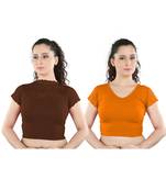 Multicolor Plain Lycra Cotton Stitched Blouse