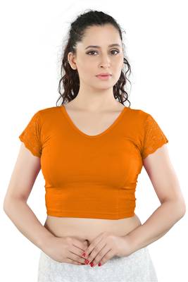 Multicolor Plain Lycra Cotton Stitched Blouse 4