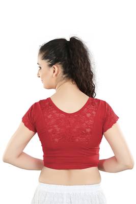 Multicolor Plain Lycra Cotton Stitched Blouse 5