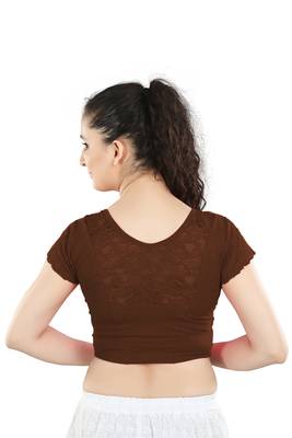 Multicolor Plain Lycra Cotton Stitched Blouse 3