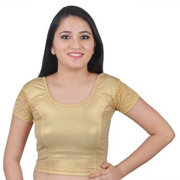 Multicolor Plain Lycra Cotton Stitched Blouse 4