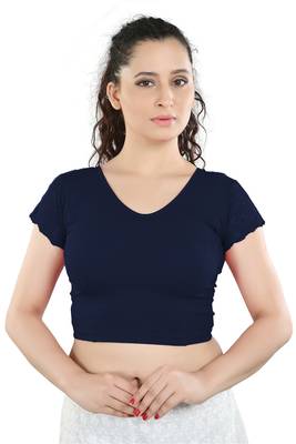 Multicolor Plain Lycra Cotton Stitched Blouse 2
