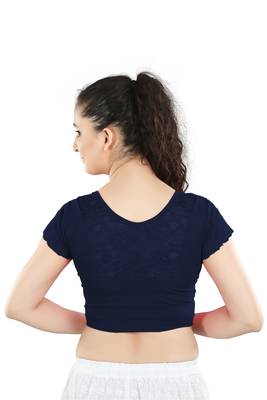 Multicolor Plain Lycra Cotton Stitched Blouse 3