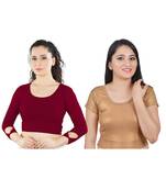 Multicolor Plain Lycra Cotton Stitched Blouse