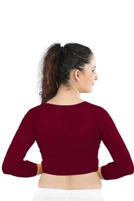 Multicolor Plain Lycra Cotton Stitched Blouse 3