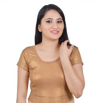Multicolor Plain Lycra Cotton Stitched Blouse 4