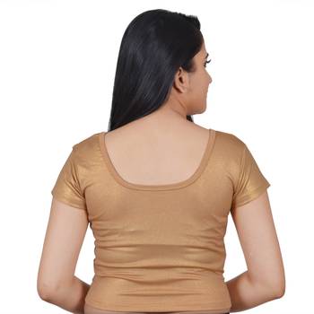 Multicolor Plain Lycra Cotton Stitched Blouse 5