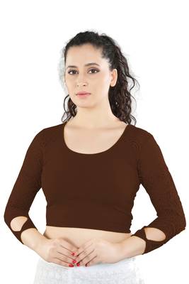 Multicolor Plain Lycra Cotton Stitched Blouse 2