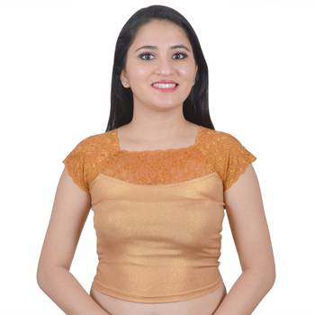Multicolor Plain Lycra Cotton Stitched Blouse 4