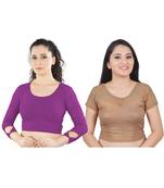 Multicolor Plain Lycra Cotton Stitched Blouse