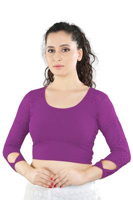 Multicolor Plain Lycra Cotton Stitched Blouse 2