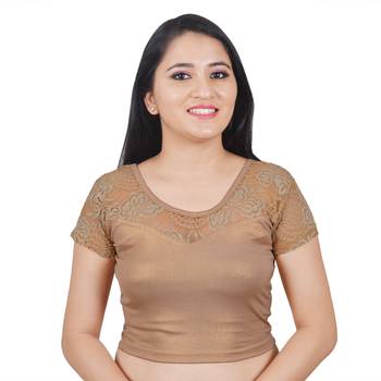 Multicolor Plain Lycra Cotton Stitched Blouse 4