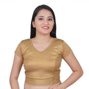 Multicolor Plain Lycra Cotton Stitched Blouse 4