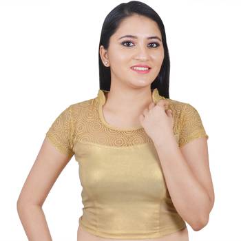 Multicolor Plain Lycra Cotton Stitched Blouse 2