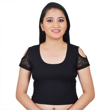 Multicolor Plain Lycra Cotton Stitched Blouse 2