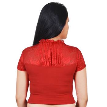 Multicolor Plain Lycra Cotton Stitched Blouse 5