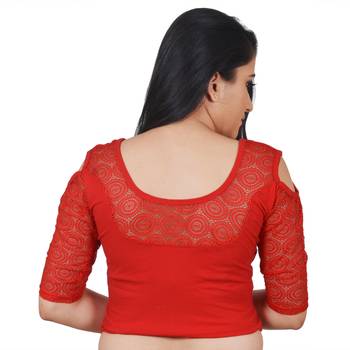 Multicolor Plain Lycra Cotton Stitched Blouse 3