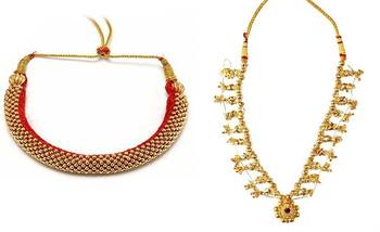 kolhapuri valsari thushi and 10 panadi saaj necklace 1