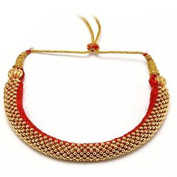 kolhapuri valsari thushi and golden moti thushi necklace 2