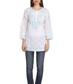 Ada Fawn Embroidered Chikankari Georgette Short Kurti