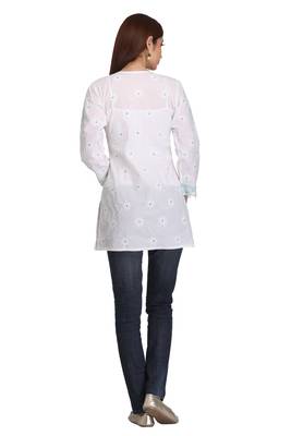 Ada Fawn Embroidered Chikankari Georgette Short Kurti 2