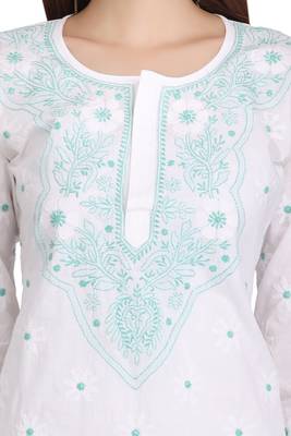 Ada Fawn Embroidered Chikankari Georgette Short Kurti 4