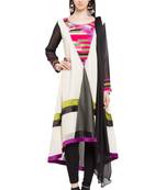 Multicolor Printed Georgette Salwar With Dupatta