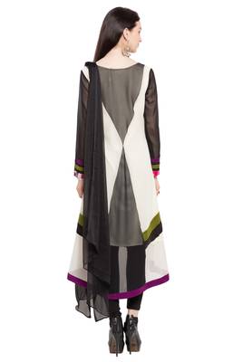 Multicolor Printed Georgette Salwar With Dupatta 4