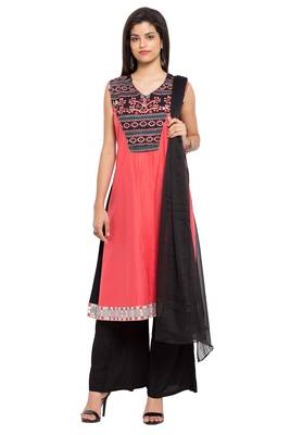 Light Pink Printed Cotton Salwar With Dupatta 1