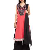 Light Pink Printed Cotton Salwar With Dupatta