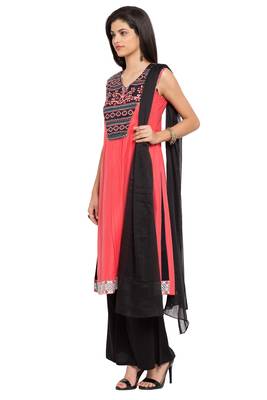 Light Pink Printed Cotton Salwar With Dupatta 2