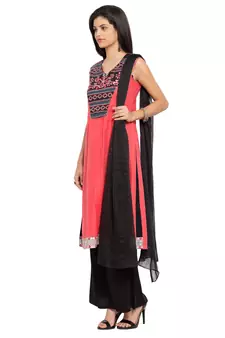 Light Pink Printed Cotton Salwar With Dupatta
