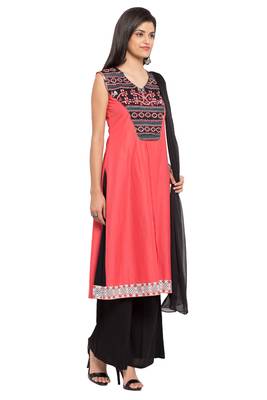 Light Pink Printed Cotton Salwar With Dupatta 3