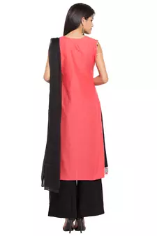 Light Pink Printed Cotton Salwar With Dupatta
