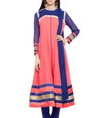 Light Pink Plain Georgette Salwar With Dupatta