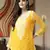 Women Yellow Hand Embroidered Georgette Lucknowi Chikankari Short Kurti With Inner
