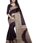 Chokalet  printed art silk saree with blouse