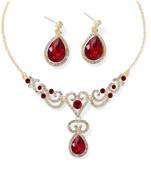 Red crystal necklace-sets