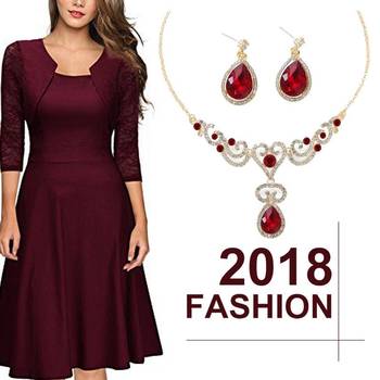 Red crystal necklace-sets 2