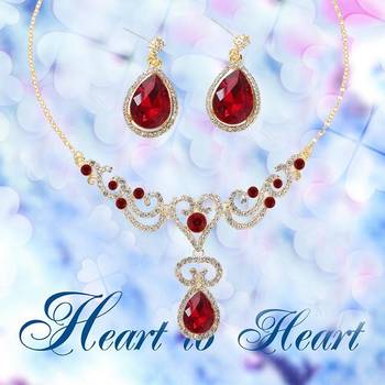 Red crystal necklace-sets 3