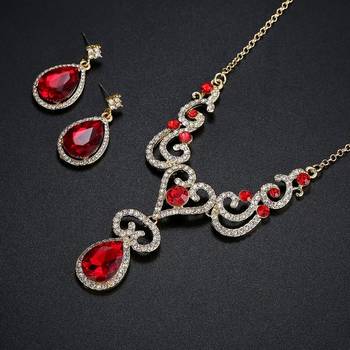 Red crystal necklace-sets 4