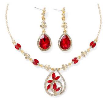 Red crystal necklace-sets 1