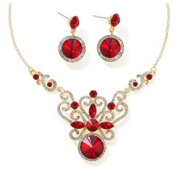 Red crystal necklace-sets 1