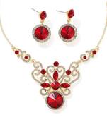 Red crystal necklace-sets