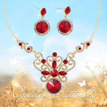 Red crystal necklace-sets 3