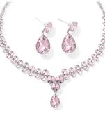 Pink crystal necklace-sets