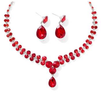 Red crystal necklace-sets 1
