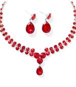 Red crystal necklace-sets
